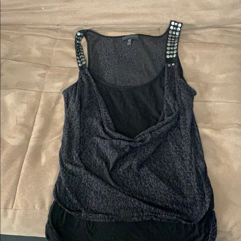Silver decalled Tank top